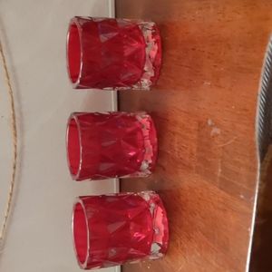Yankee Candle 3 red votive holders, 3 votives